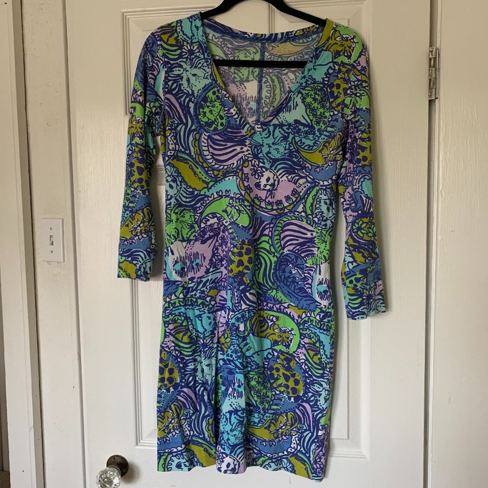Lilly Pulitzer Cat-Print T-Shirt Dress